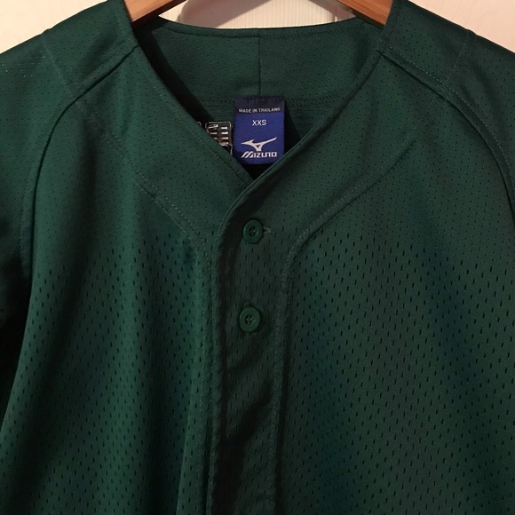Mizuno Green Practice Baseball Jersey Mens XXS - Picture 4 of 12
